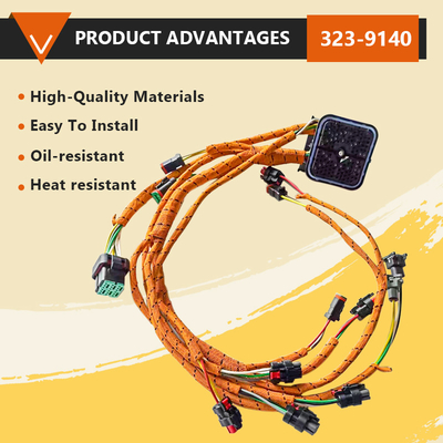 Excavator Diagnostic Cable Engine C6.4 Comprehensive Test Wiring Harness For Caterpillar E320C E320D Injector Harness